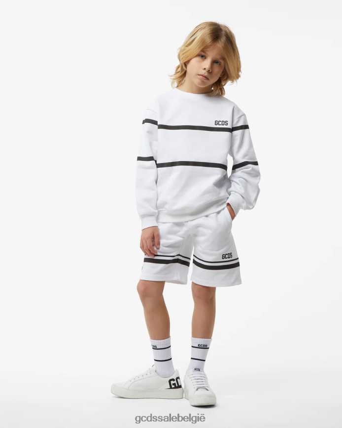 Junior lage bermuda met logoband kinderen GCDS wit kleding 4600VF757