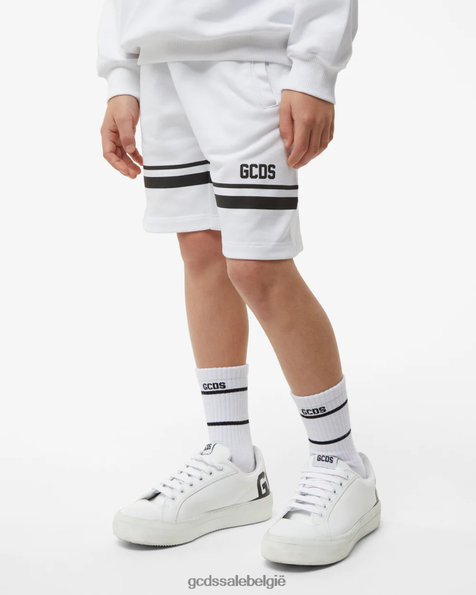 Junior lage bermuda met logoband kinderen GCDS wit kleding 4600VF757