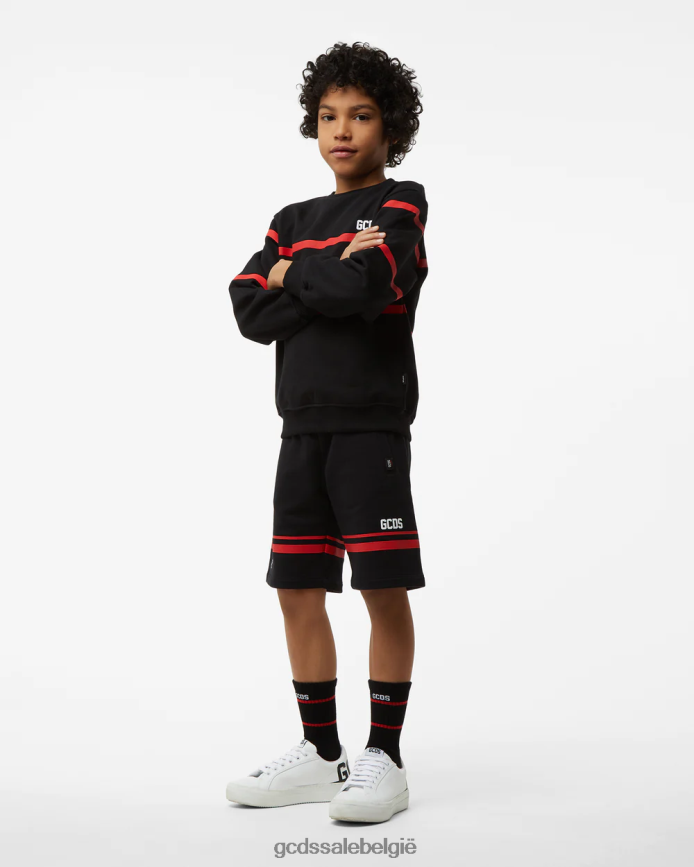 Junior lage bermuda met logoband kinderen GCDS zwart kleding 4600VF754