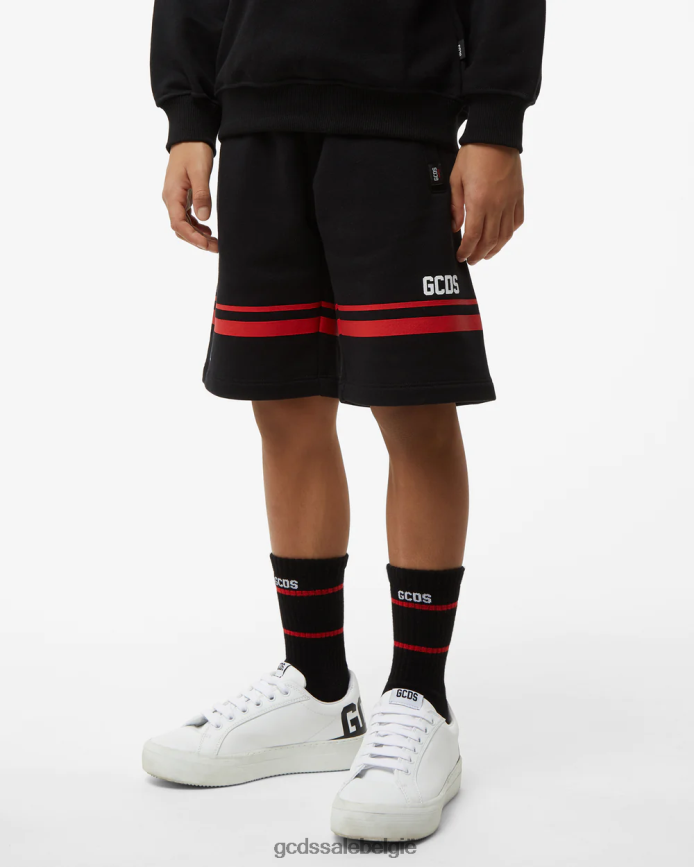 Junior lage bermuda met logoband kinderen GCDS zwart kleding 4600VF754