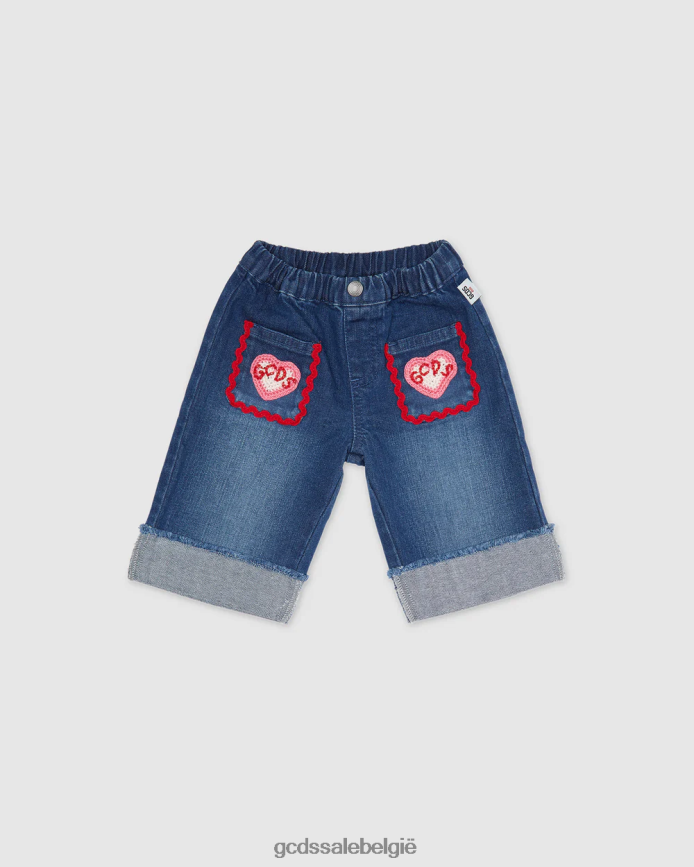 denimjeans met babyhart kinderen GCDS lichtblauw kleding 4600VF621