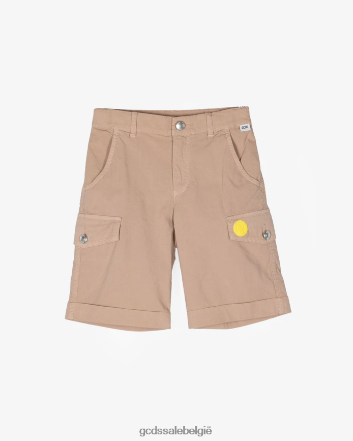 junior chinobermuda van katoenkeperstof kinderen GCDS beige kleding 4600VF762