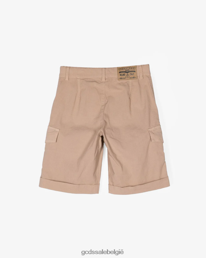 junior chinobermuda van katoenkeperstof kinderen GCDS beige kleding 4600VF762