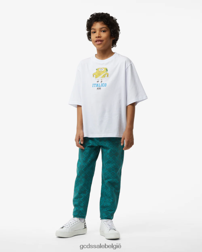 junior denim jacquard broek kinderen GCDS veelkleurig kleding 4600VF748