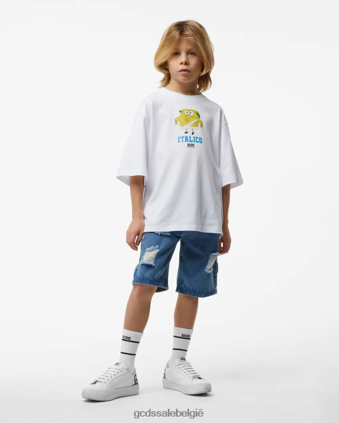 junior denimbermuda kinderen GCDS blauw kleding 4600VF758