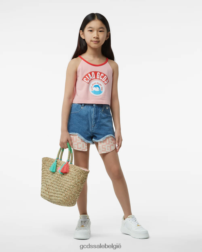 junior denimshort kinderen GCDS blauw kleding 4600VF821