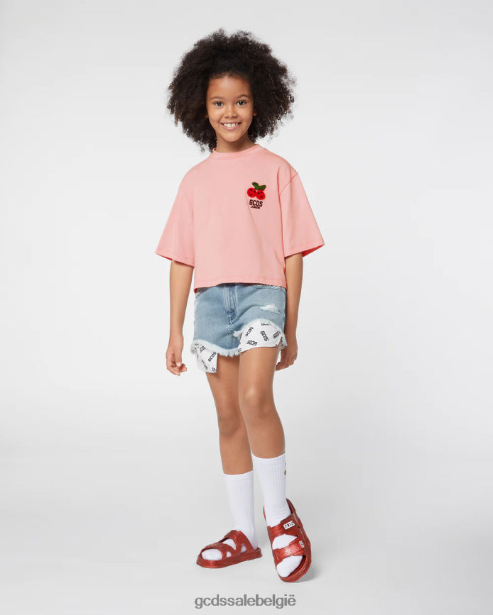 junior denimshort kinderen GCDS lichtblauw kleding 4600VF818
