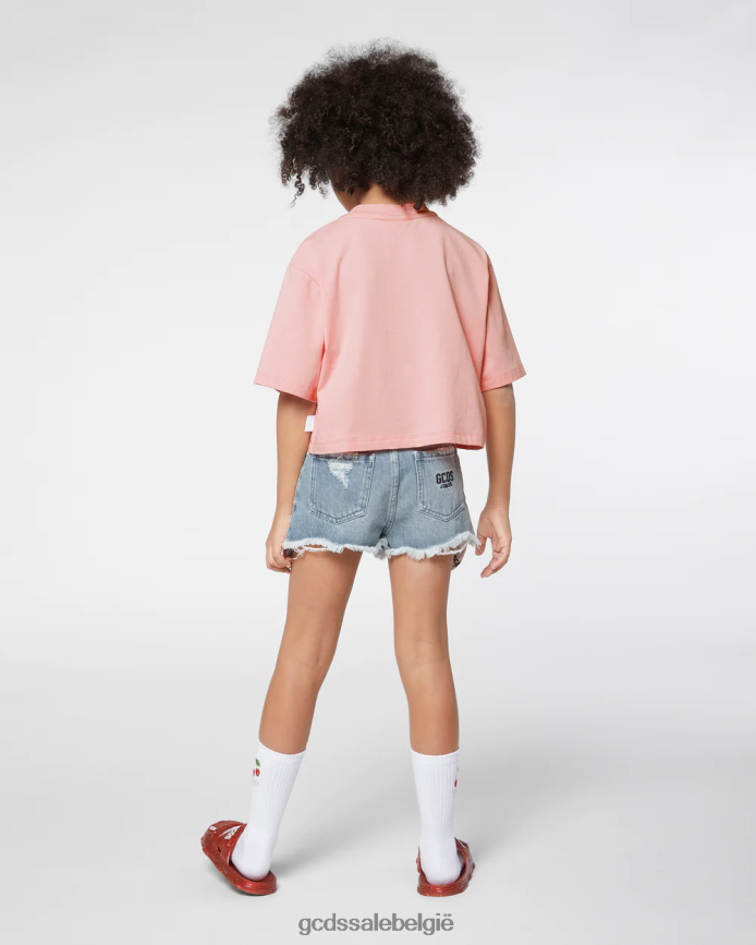 junior denimshort kinderen GCDS lichtblauw kleding 4600VF818