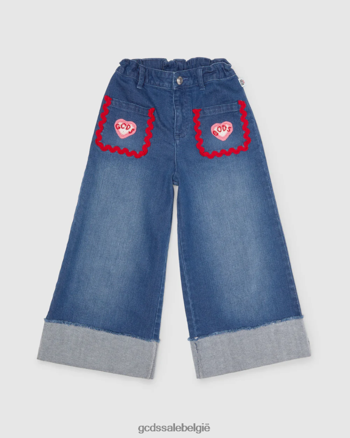 junior hart denim broek kinderen GCDS lichtblauw kleding 4600VF815