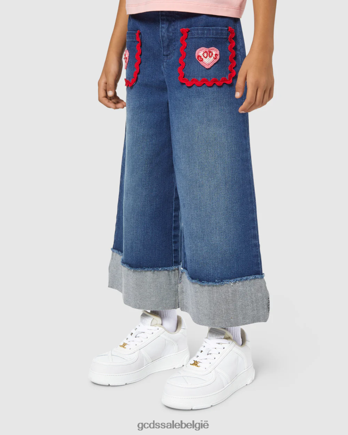 junior hart denim broek kinderen GCDS lichtblauw kleding 4600VF815