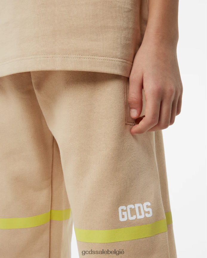 junior joggingbroek met lage logoband kinderen GCDS beige kleding 4600VF751
