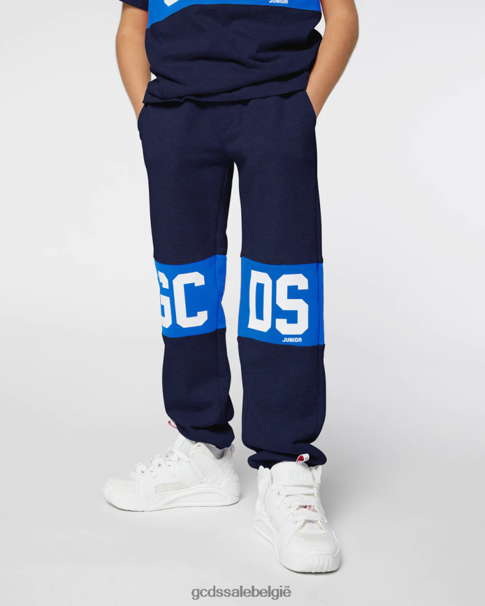 junior joggingbroek met logoband kinderen GCDS donkerblauw kleding 4600VF742