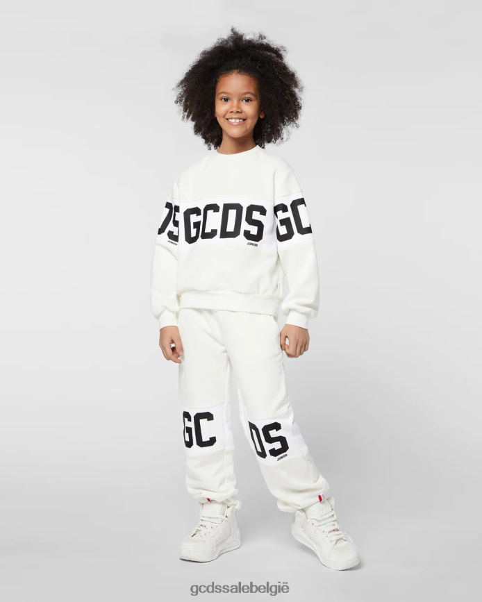 junior joggingbroek met logoband kinderen GCDS gebroken wit kleding 4600VF743