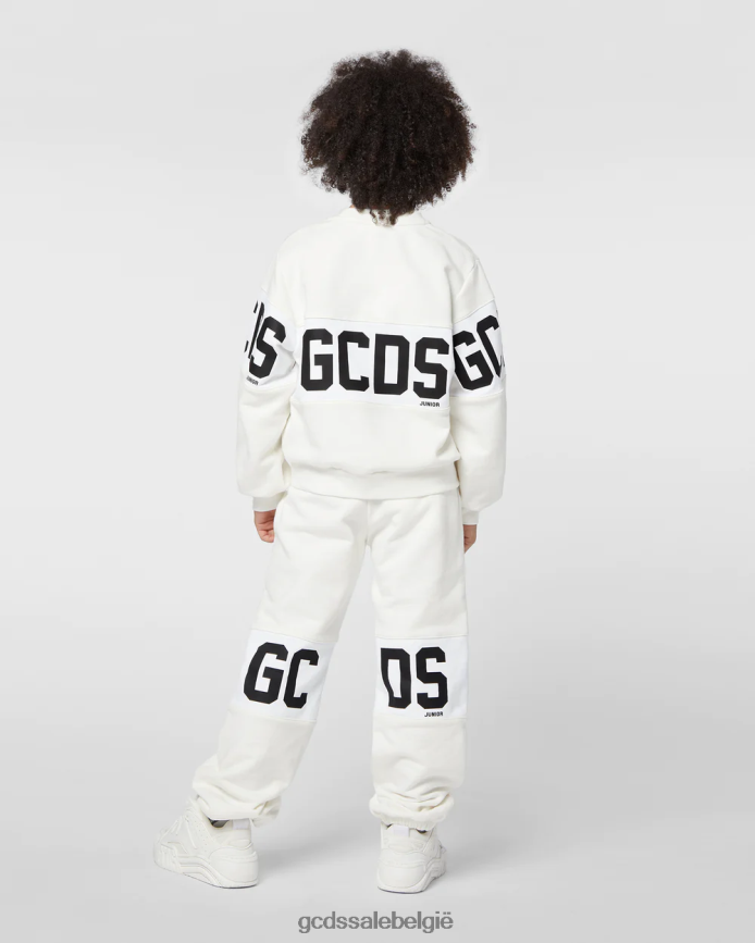 junior joggingbroek met logoband kinderen GCDS gebroken wit kleding 4600VF743