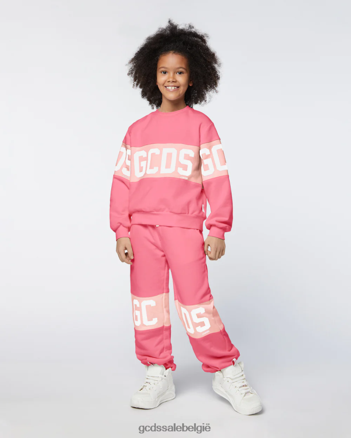 junior joggingbroek met logoband kinderen GCDS wieg roze kleding 4600VF741