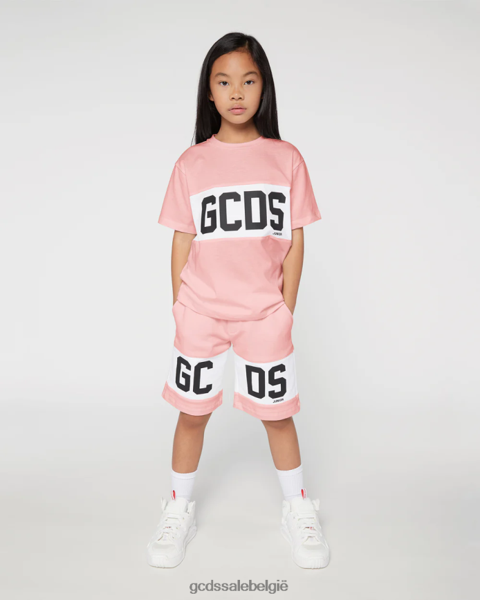 junior logobandshort kinderen GCDS roze kleding 4600VF744