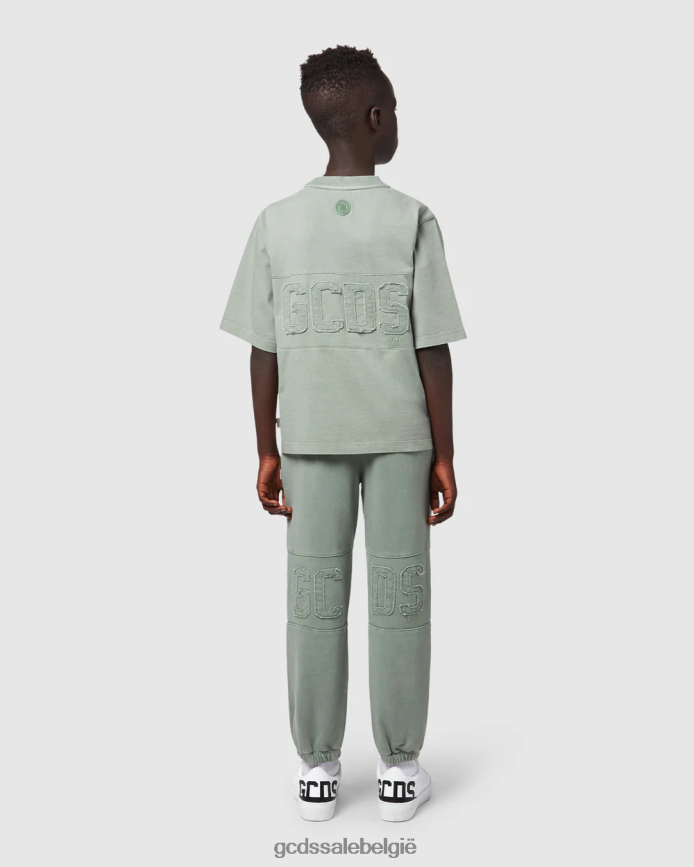 junior overdyed sweatpants met logoband kinderen GCDS groente kleding 4600VF738