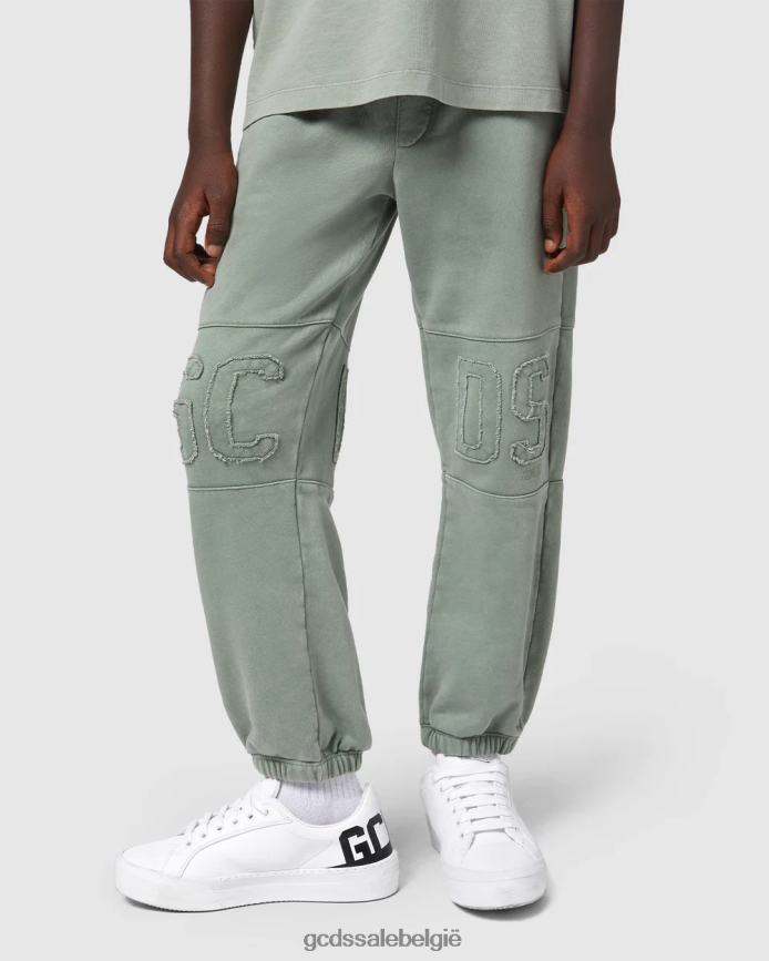 junior overdyed sweatpants met logoband kinderen GCDS groente kleding 4600VF738