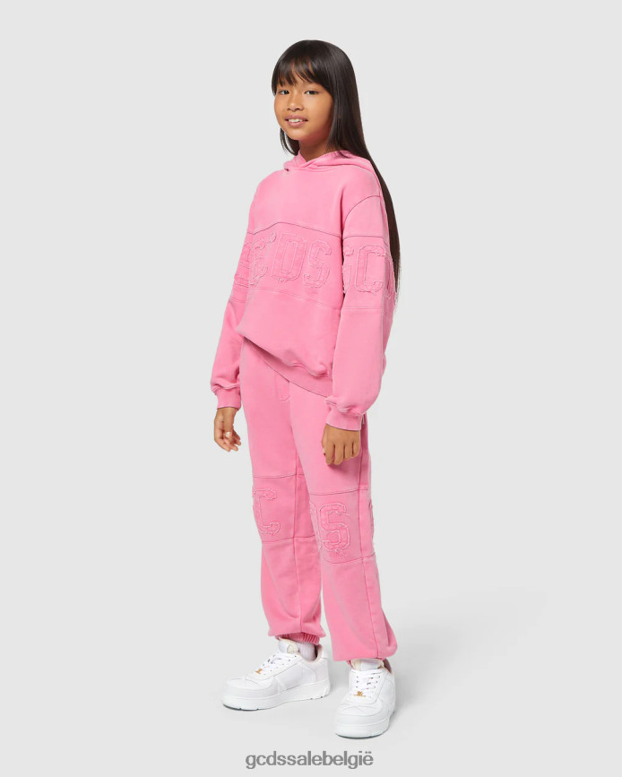 junior overdyed sweatpants met logoband kinderen GCDS wieg roze kleding 4600VF739