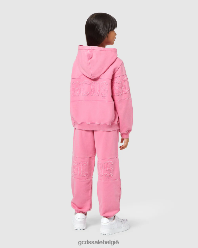 junior overdyed sweatpants met logoband kinderen GCDS wieg roze kleding 4600VF739