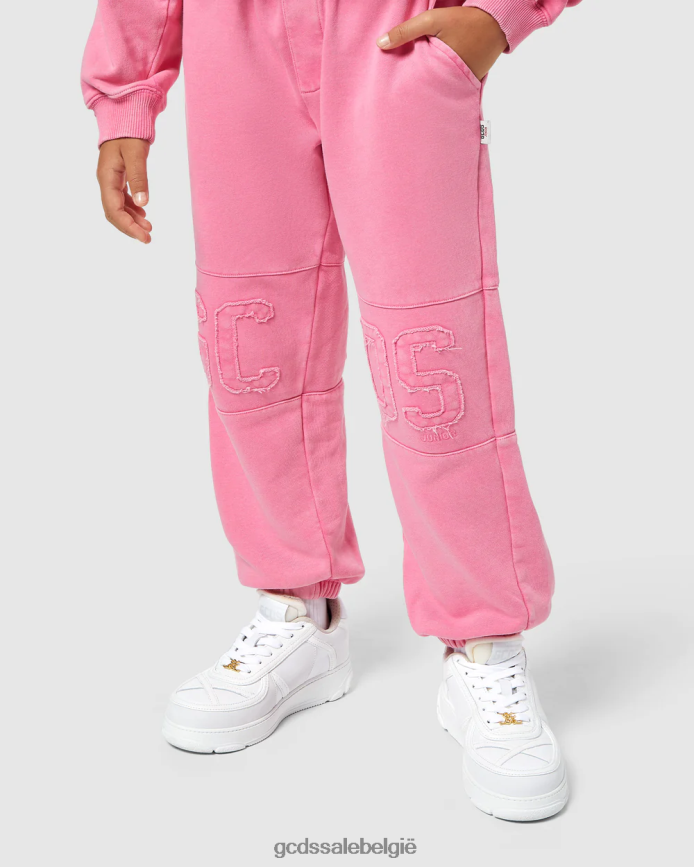 junior overdyed sweatpants met logoband kinderen GCDS wieg roze kleding 4600VF739