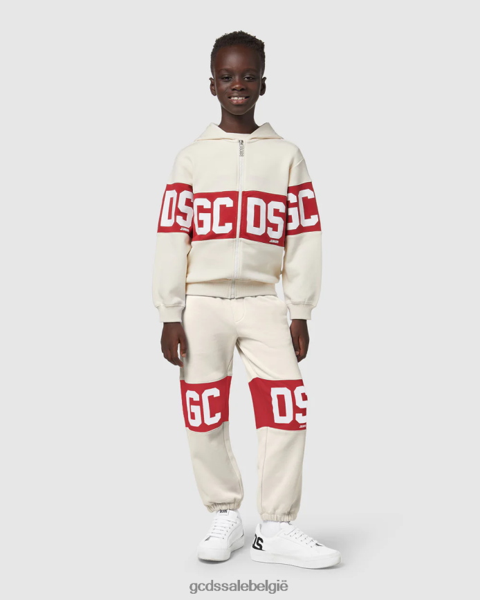 junior sweatpants met logoband kinderen GCDS witkap grijs kleding 4600VF737