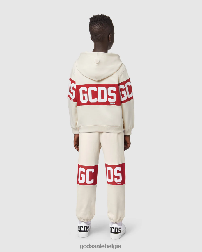 junior sweatpants met logoband kinderen GCDS witkap grijs kleding 4600VF737