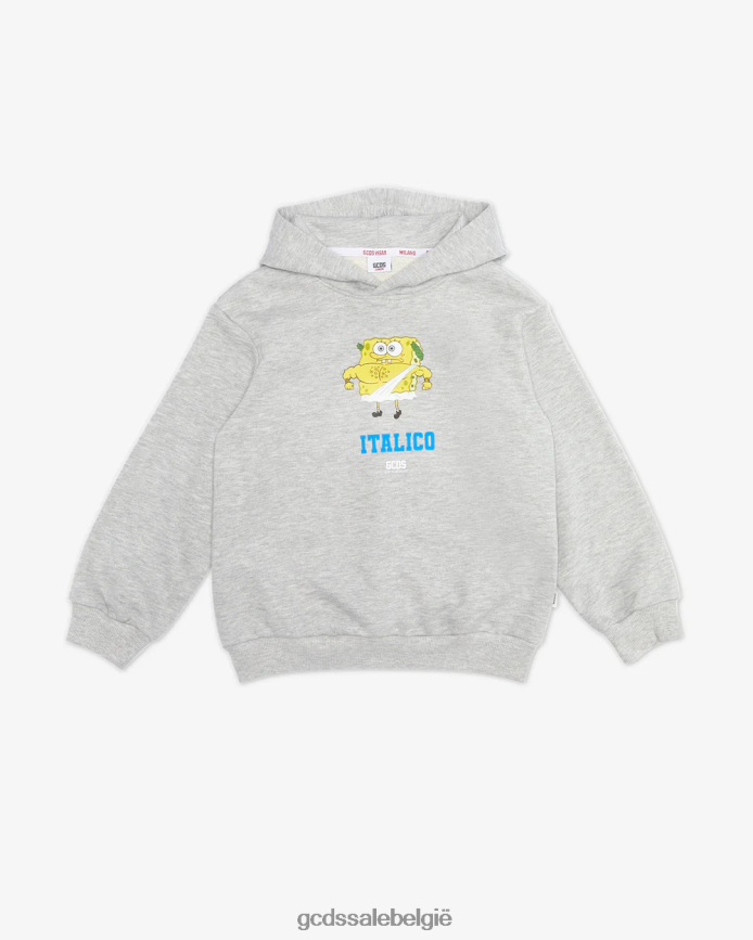 Junior SpongeBob Italico-hoodie kinderen GCDS grijs kleding 4600VF703