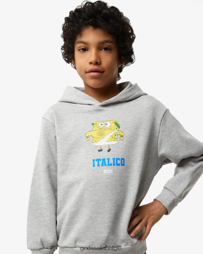 Junior SpongeBob Italico-hoodie kinderen GCDS grijs kleding 4600VF703