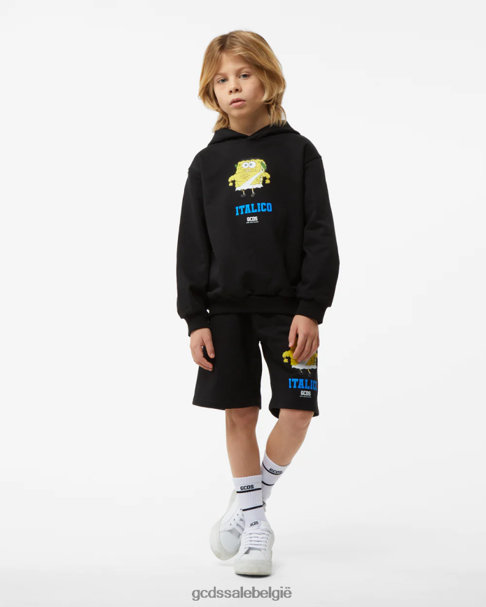 Junior SpongeBob Italico-hoodie kinderen GCDS zwart kleding 4600VF704