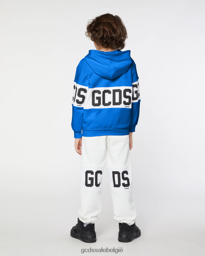 Junior hoodie met logoband kinderen GCDS blauw kleding 4600VF686