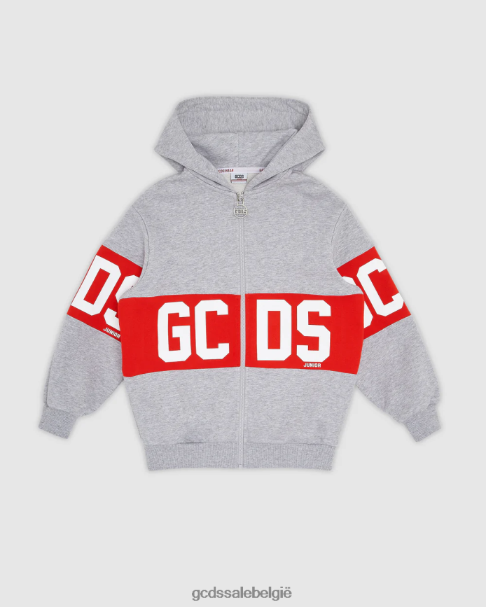 Junior hoodie met logoband kinderen GCDS grijs kleding 4600VF687