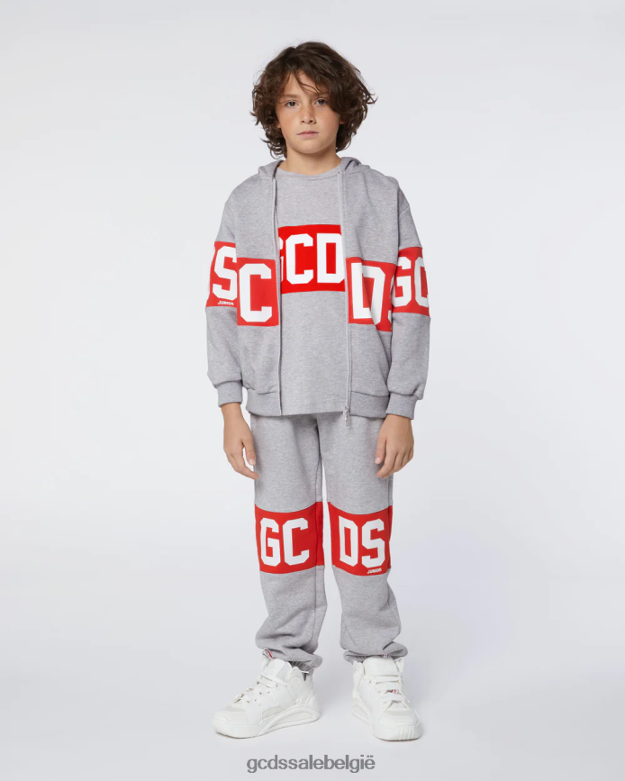 Junior hoodie met logoband kinderen GCDS grijs kleding 4600VF687