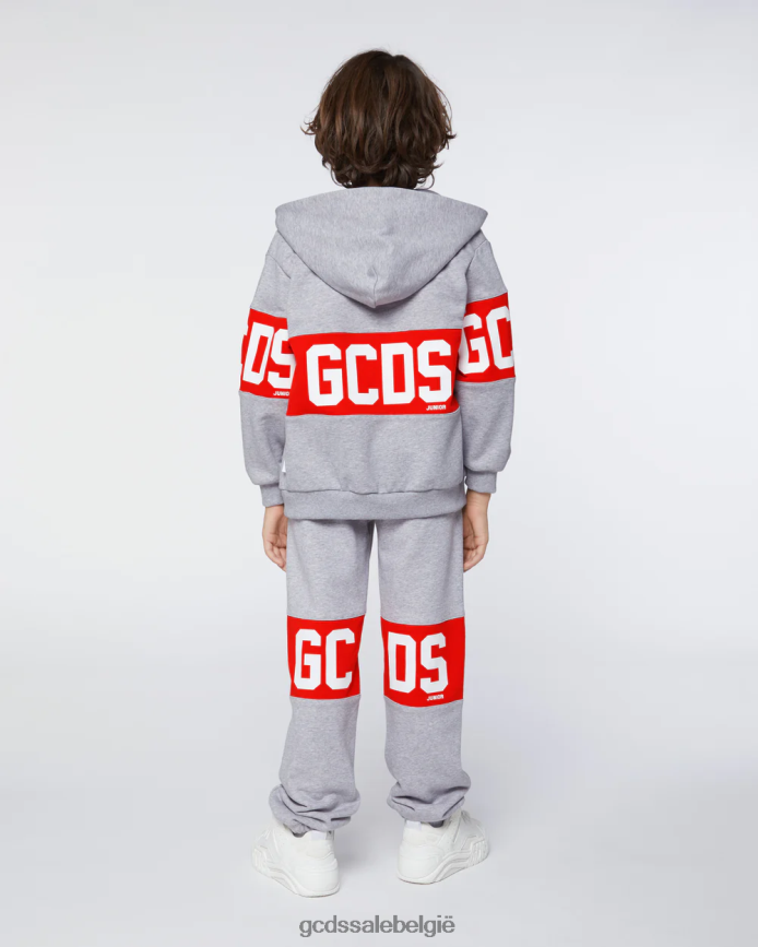 Junior hoodie met logoband kinderen GCDS grijs kleding 4600VF687