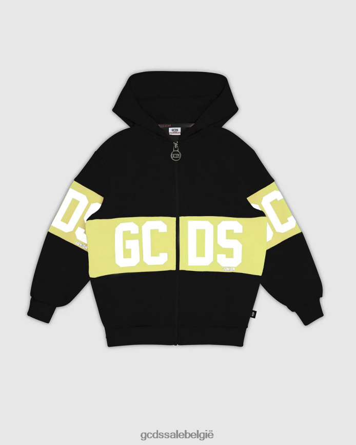 Junior hoodie met logoband kinderen GCDS limoen kleding 4600VF690