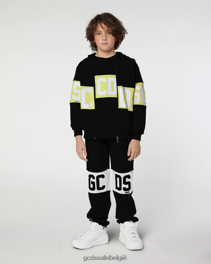 Junior hoodie met logoband kinderen GCDS limoen kleding 4600VF690