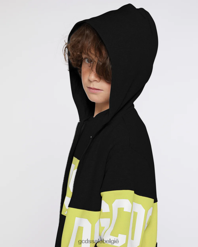 Junior hoodie met logoband kinderen GCDS limoen kleding 4600VF690
