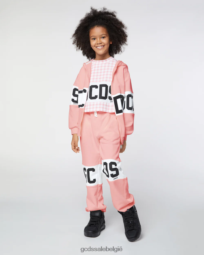 Junior hoodie met logoband kinderen GCDS roze kleding 4600VF688