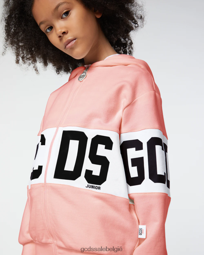 Junior hoodie met logoband kinderen GCDS roze kleding 4600VF688