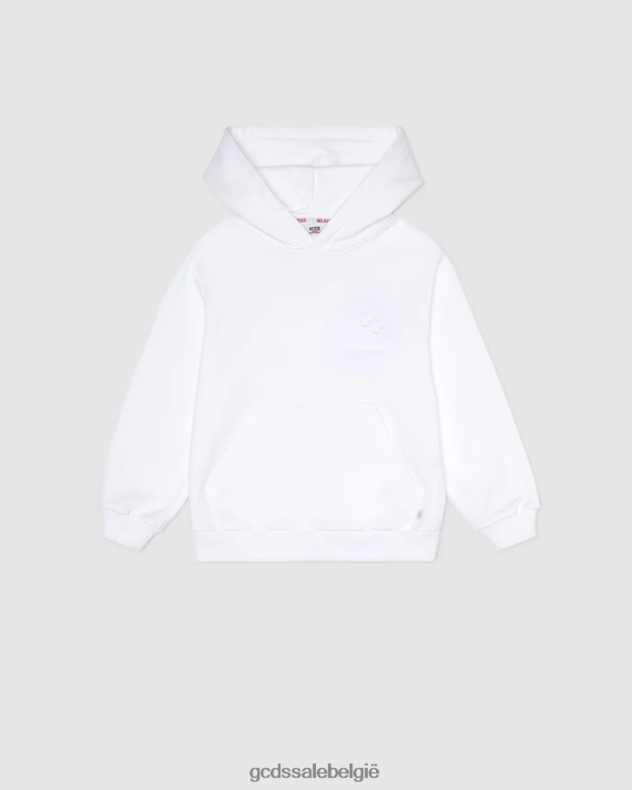 junior bliss-logohoodie kinderen GCDS wit kleding 4600VF675