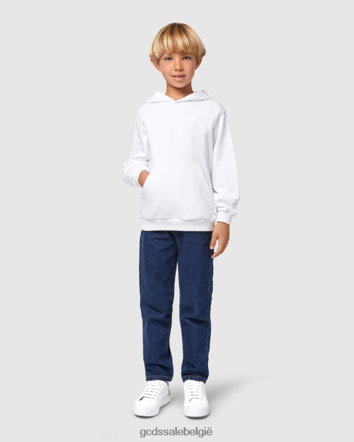 junior bliss-logohoodie kinderen GCDS wit kleding 4600VF675
