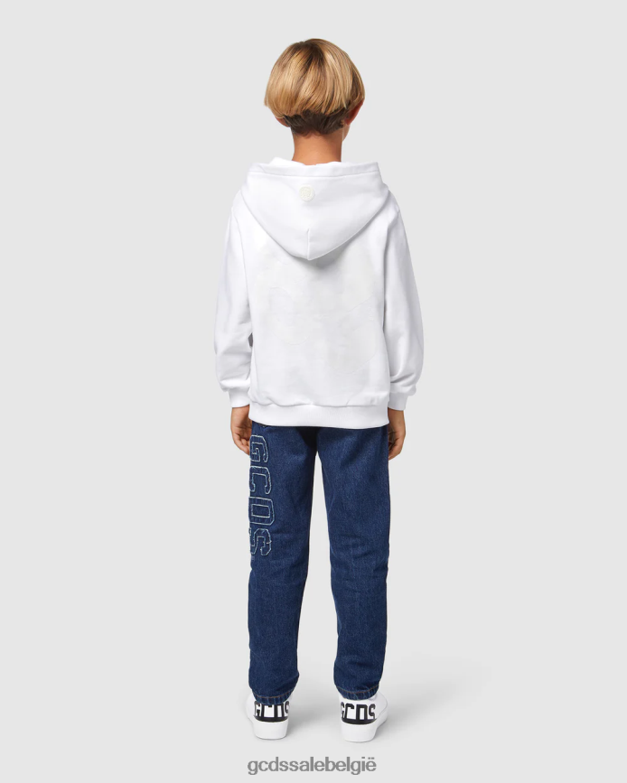junior bliss-logohoodie kinderen GCDS wit kleding 4600VF675