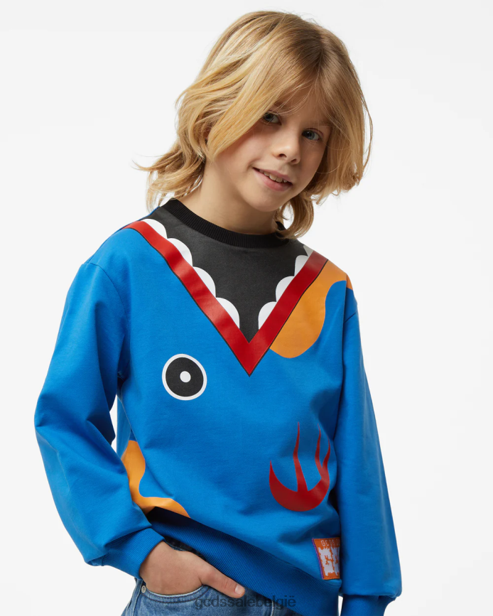 junior haaien ronde hals kinderen GCDS blauw kleding 4600VF702