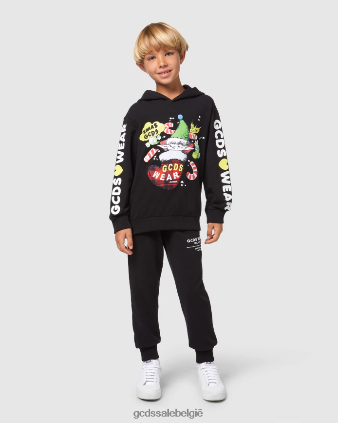 junior kersthoodie kinderen GCDS zwart kleding 4600VF671
