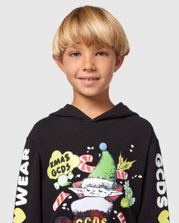 junior kersthoodie kinderen GCDS zwart kleding 4600VF671