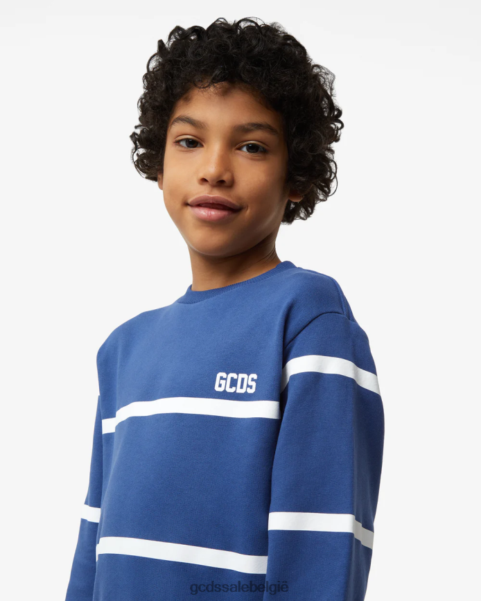 junior lage logoband ronde hals kinderen GCDS blauw kleding 4600VF696