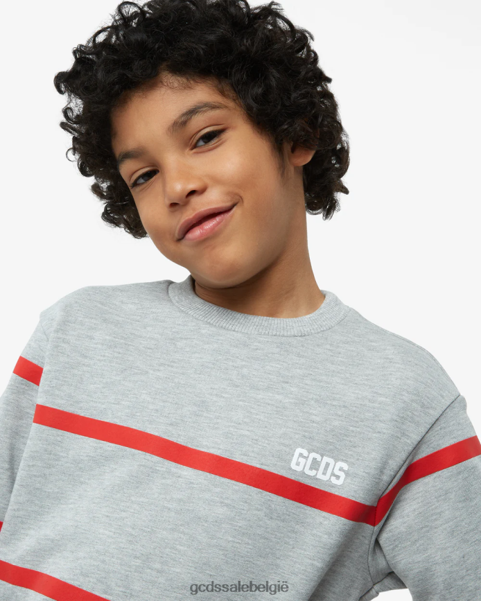 junior lage logoband ronde hals kinderen GCDS grijs kleding 4600VF693