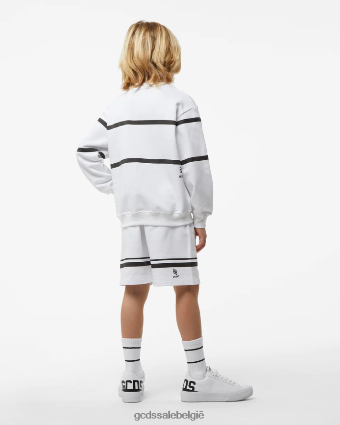 junior lage logoband ronde hals kinderen GCDS wit kleding 4600VF698