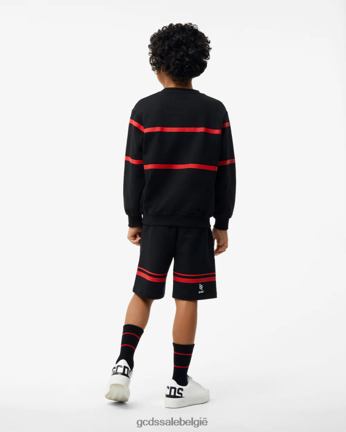 junior lage logoband ronde hals kinderen GCDS zwart kleding 4600VF695