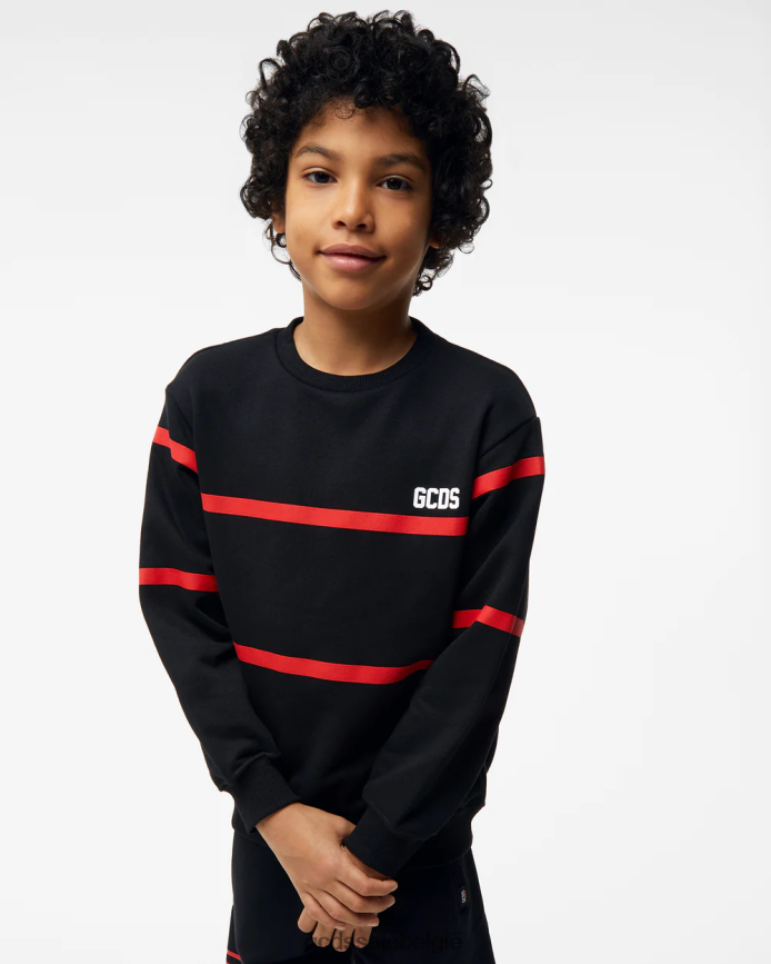 junior lage logoband ronde hals kinderen GCDS zwart kleding 4600VF695